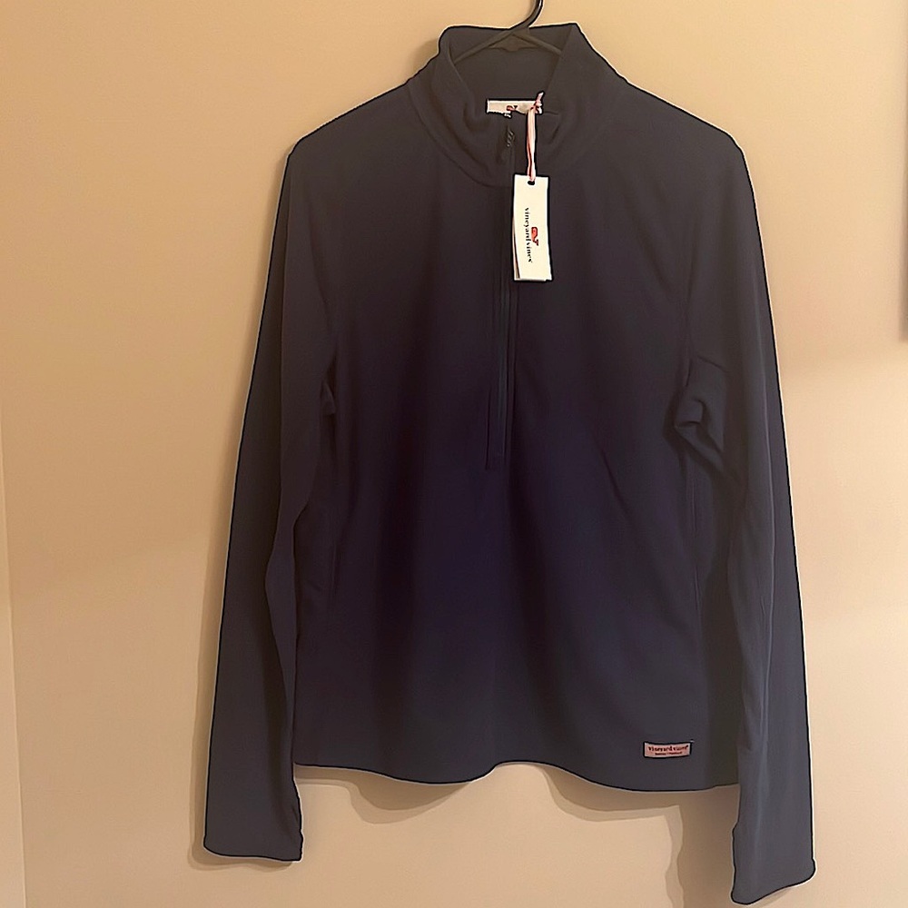 Vineyard Vines Women’s 1/4 Zip Pullover Navy blue (Deep Bay) size Large  NWT